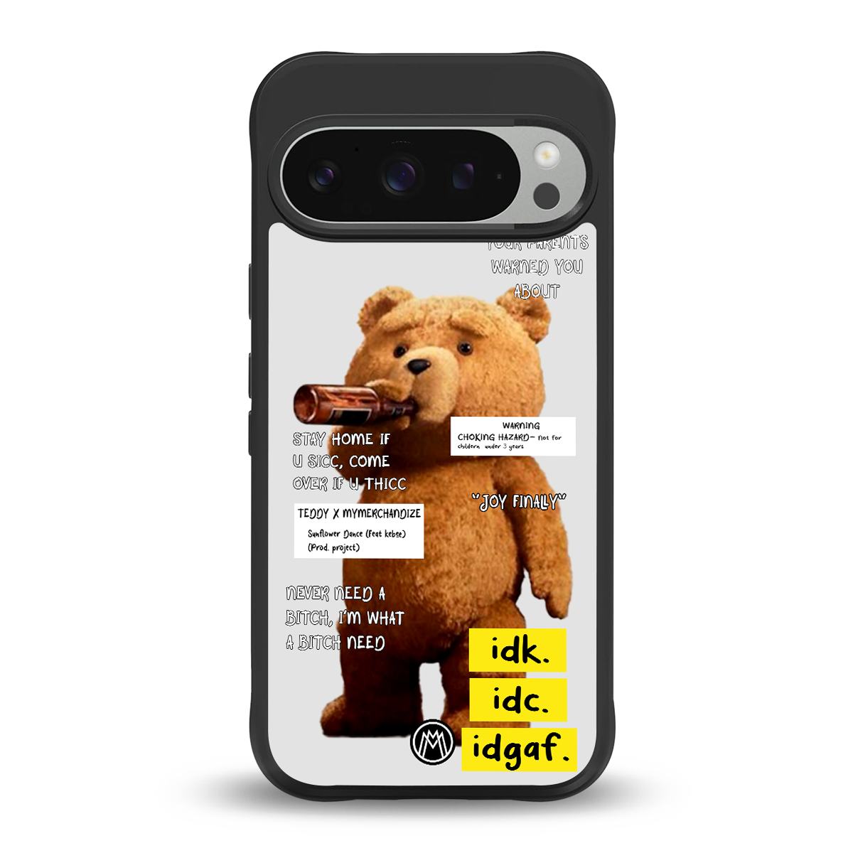 teddy back phone cover | glass case for google pixel 9 pro xl
