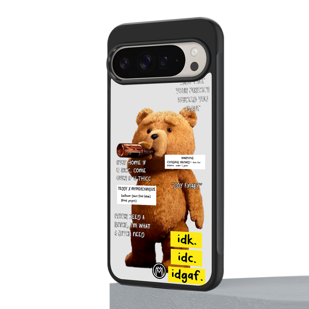 teddy back phone cover | glass case for google pixel 9 pro