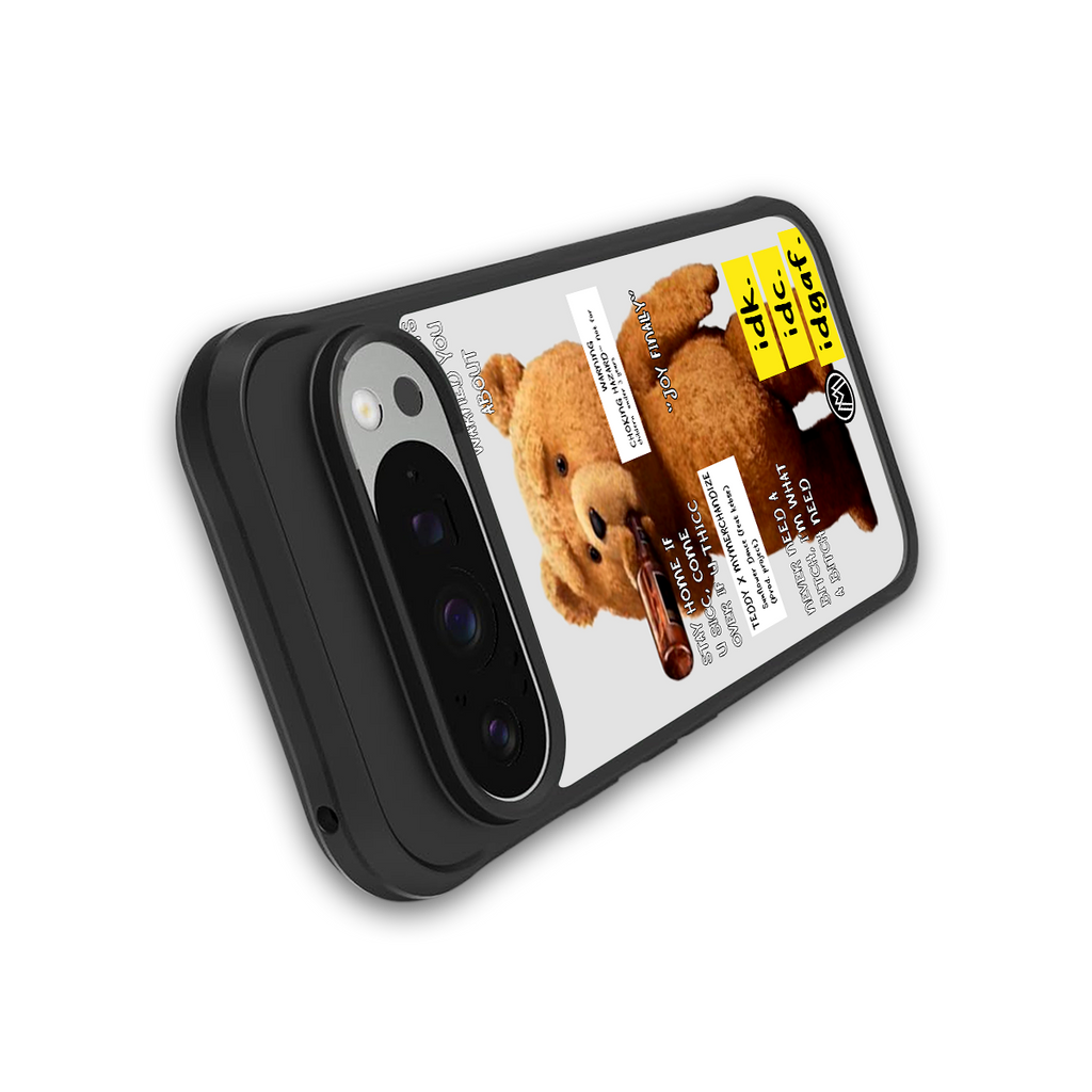 teddy back phone cover | glass case for google pixel 9 pro
