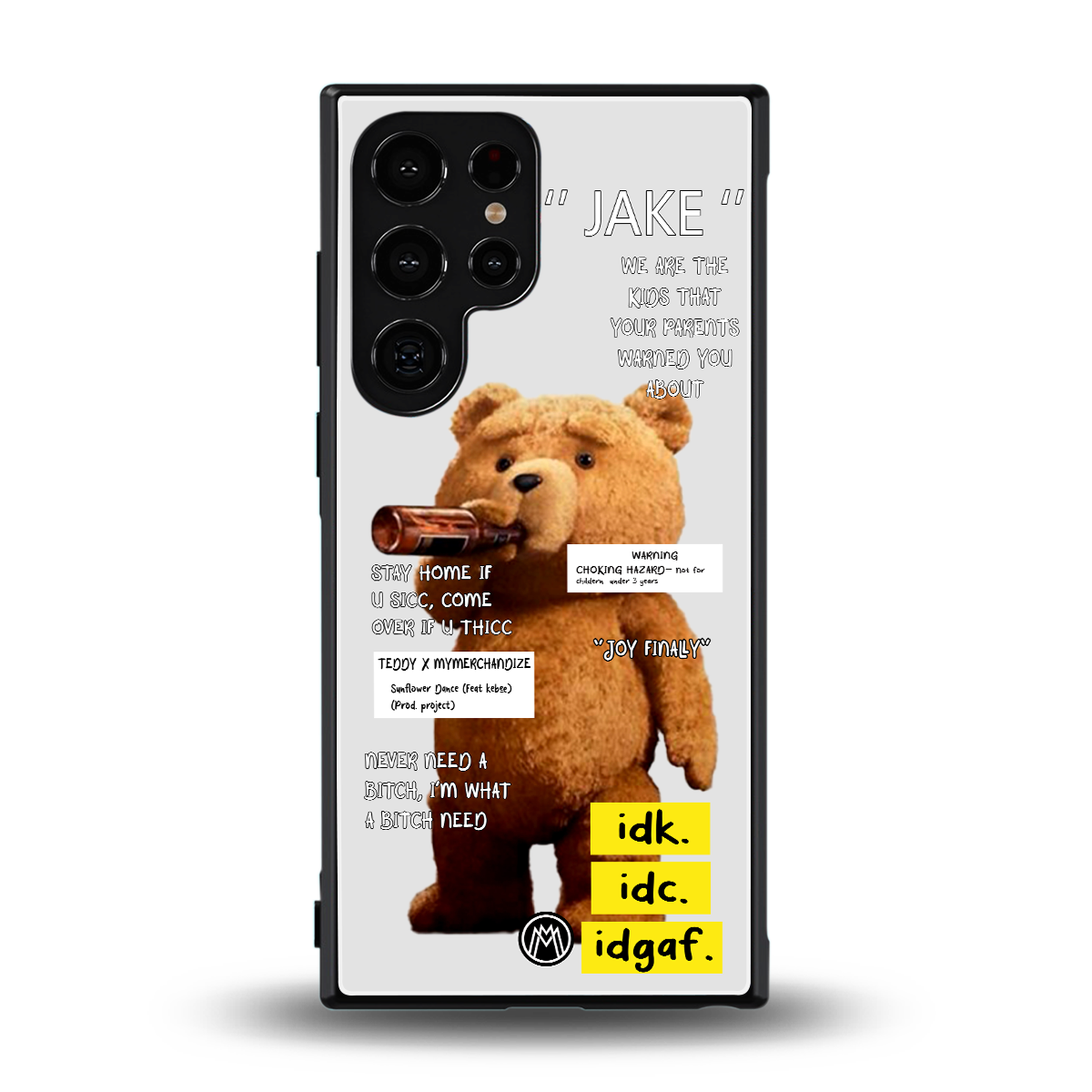 teddy back phone cover | glass case for samsung galaxy s24 ultra
