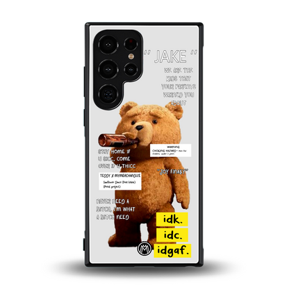 teddy back phone cover | glass case for samsung galaxy s24 ultra