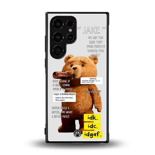 teddy back phone cover | glass case for samsung galaxy s24 ultra