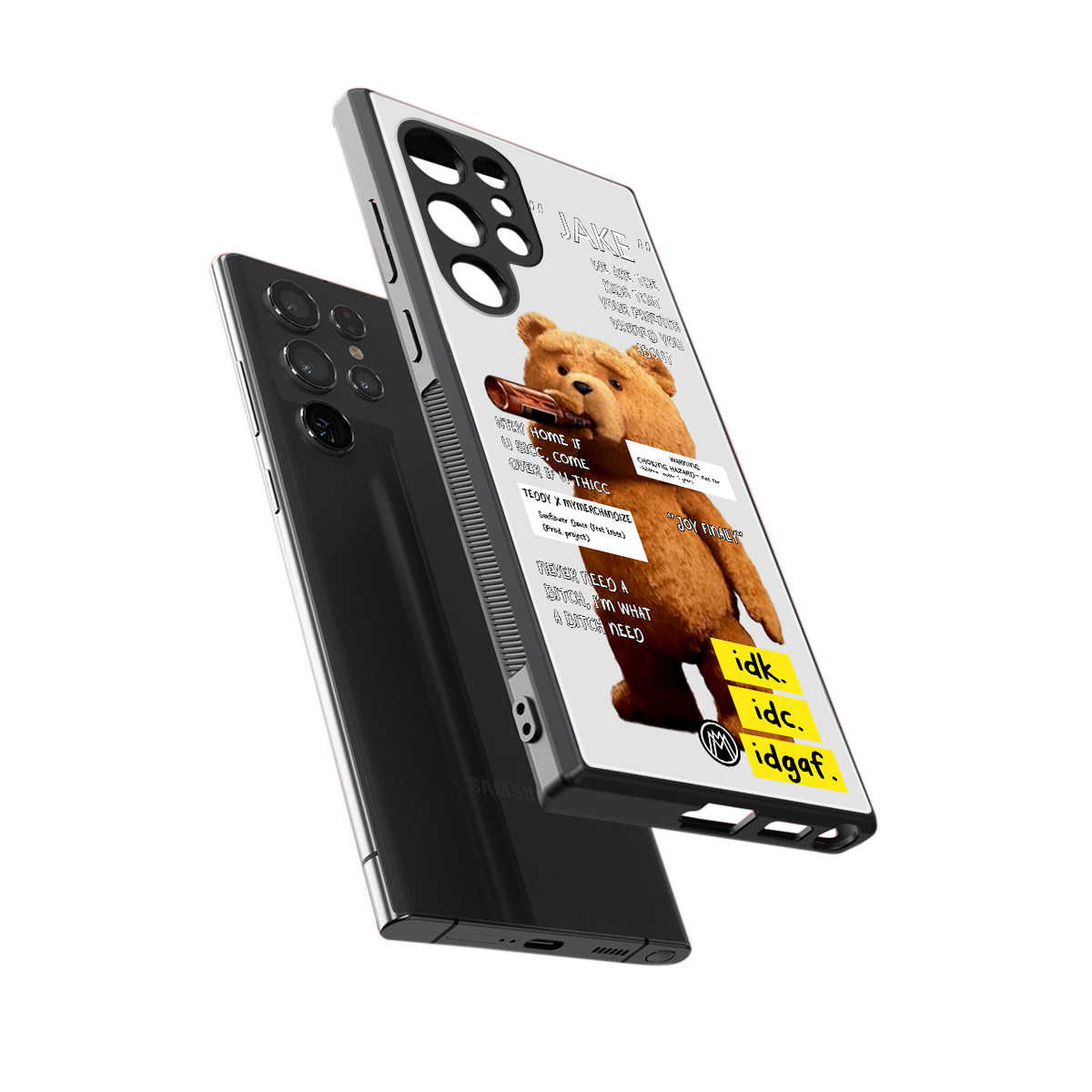 teddy back phone cover | glass case for samsung galaxy s23 ultra