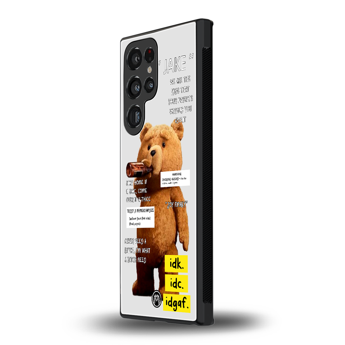 teddy back phone cover | glass case for samsung galaxy s24 ultra