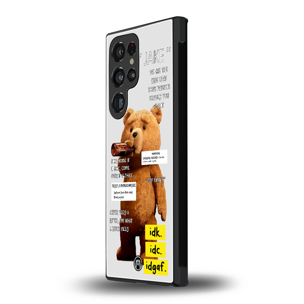 teddy back phone cover | glass case for samsung galaxy s23 ultra