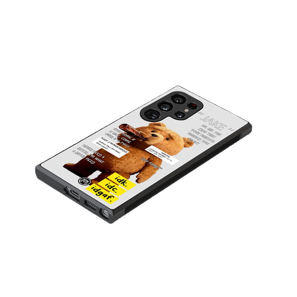 teddy back phone cover | glass case for samsung galaxy s23 ultra