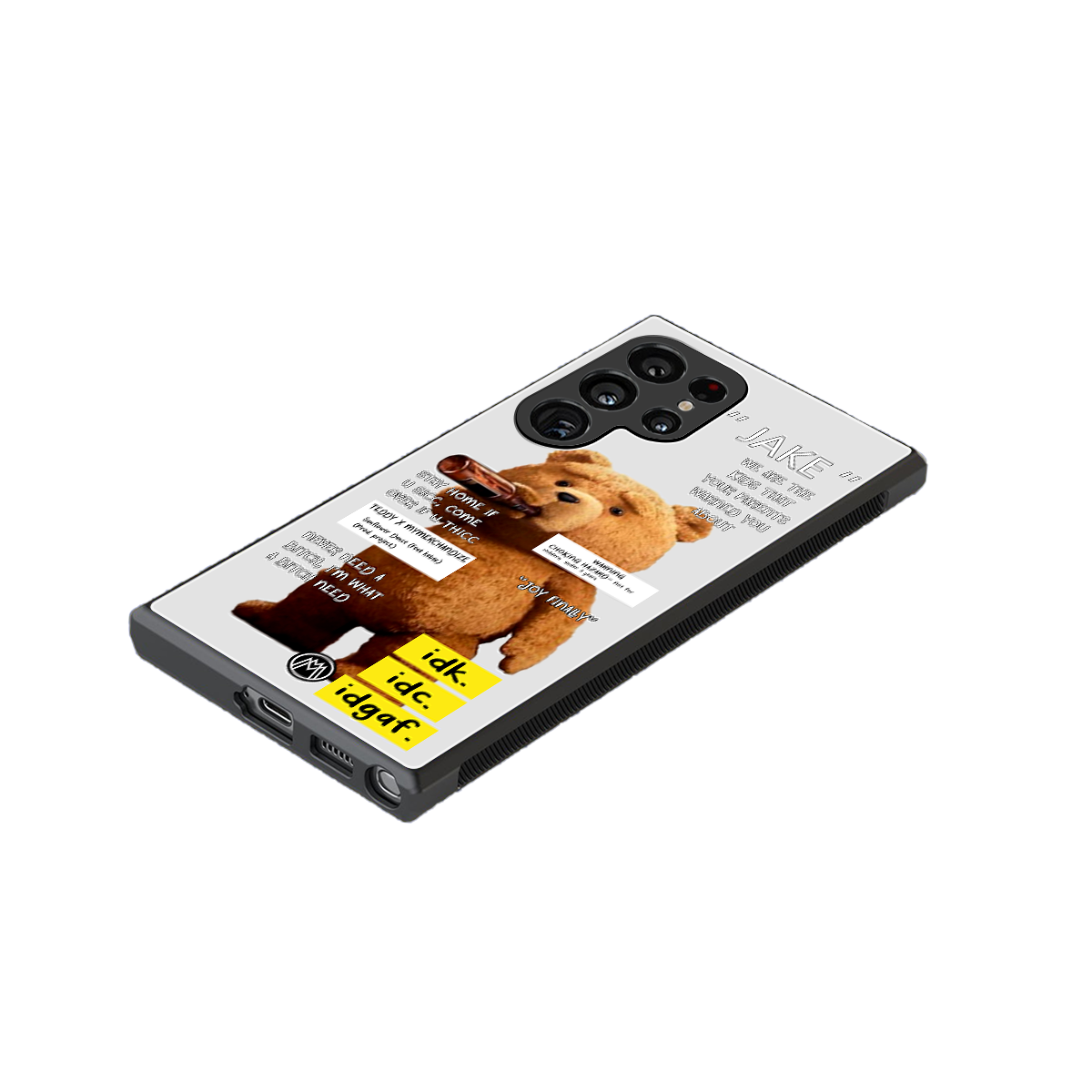 teddy back phone cover | glass case for samsung galaxy s23 ultra