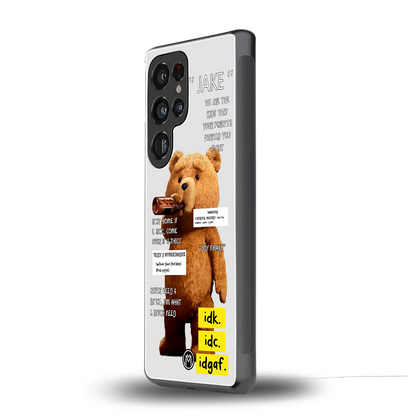 teddy back phone cover | glass case for samsung galaxy s25 ultra