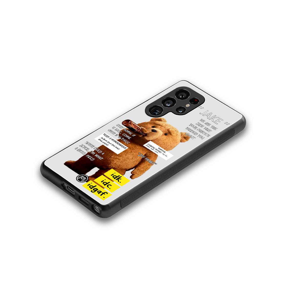 teddy back phone cover | glass case for samsung galaxy s25 ultra