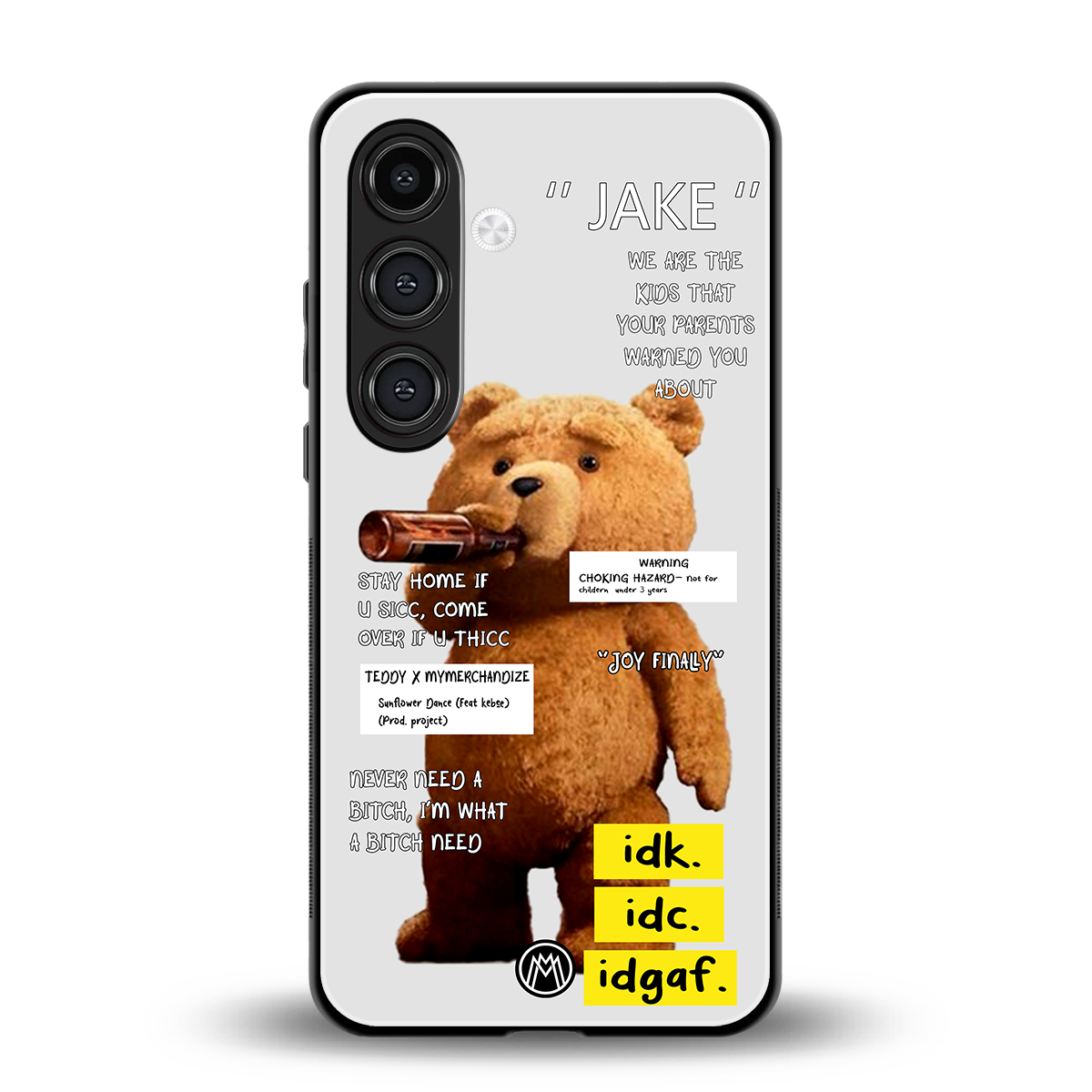 teddy back phone cover | glass case for samsung galaxy s23 plus