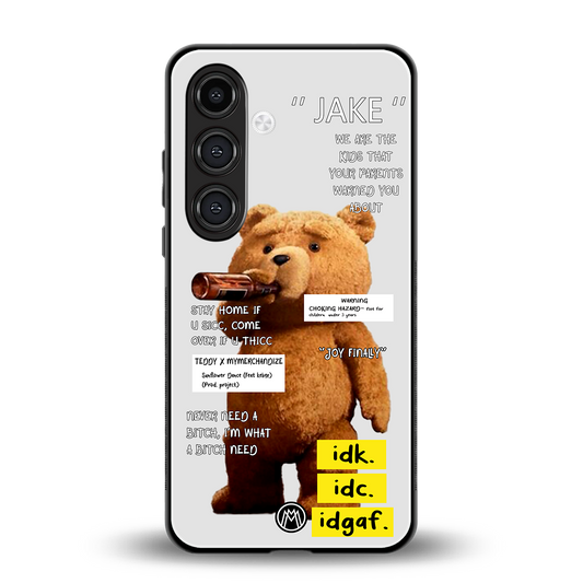 teddy back phone cover | glass case for samsung galaxy s23