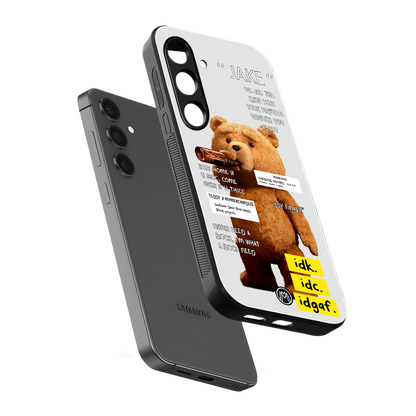 teddy back phone cover | glass case for samsung galaxy s23