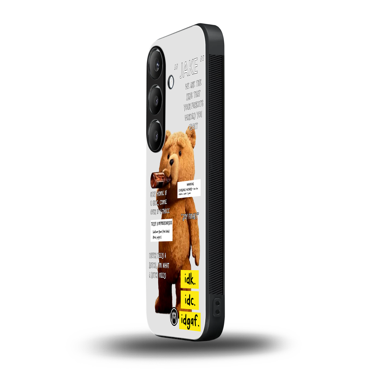teddy back phone cover | glass case for samsung galaxy s25 plus