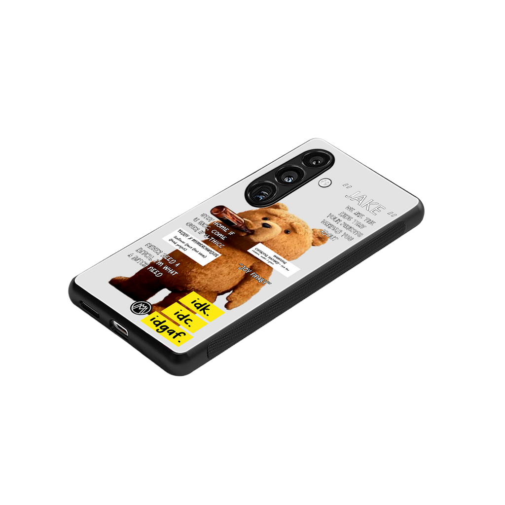 teddy back phone cover | glass case for samsung galaxy s24 fe