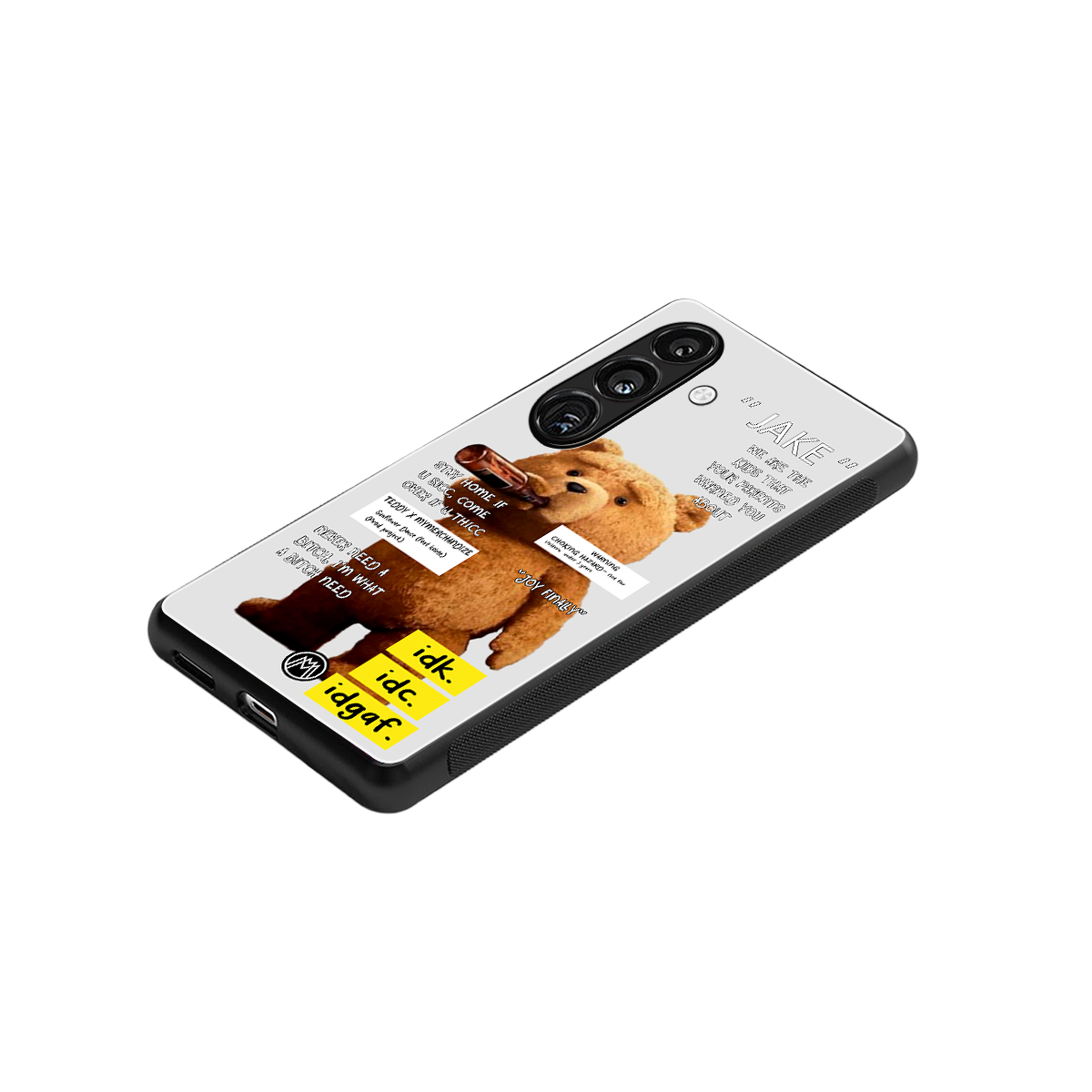 teddy back phone cover | glass case for samsung galaxy s24 fe