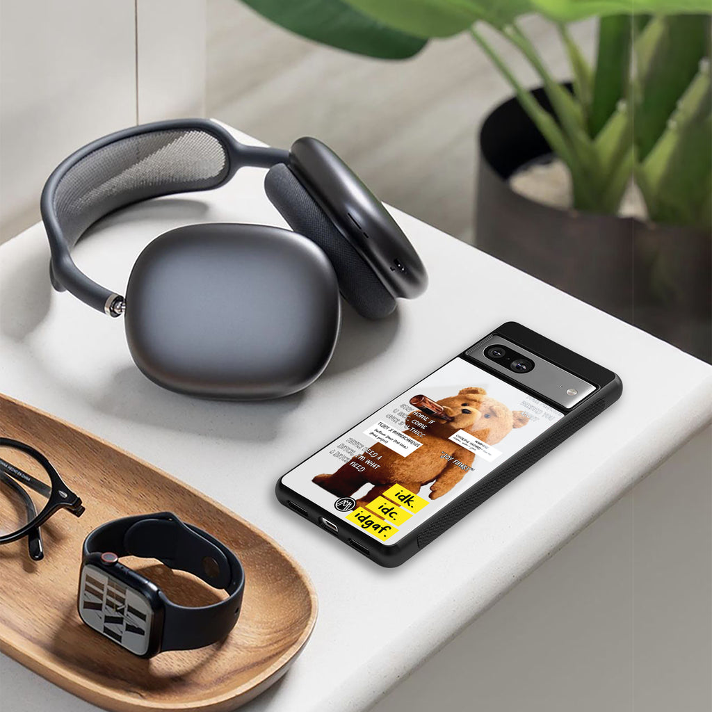 teddy back phone cover | glass case for google pixel 8 pro