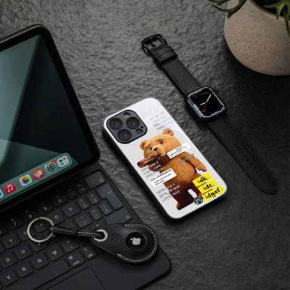 teddy back phone cover | glass case for iphone 14 pro max