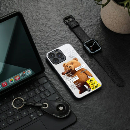 teddy back phone cover | glass case for iphone 16