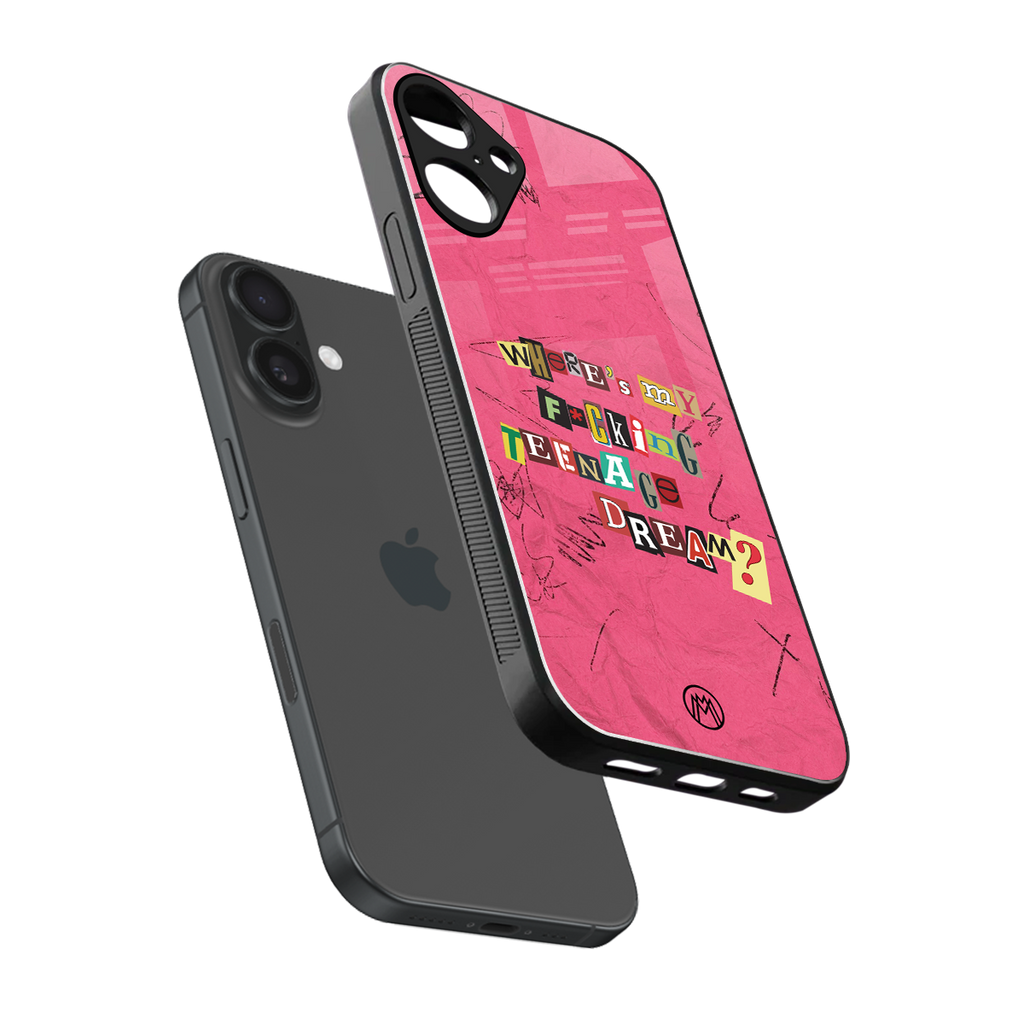 teenage dream back phone cover | glass case for iphone 16 plus