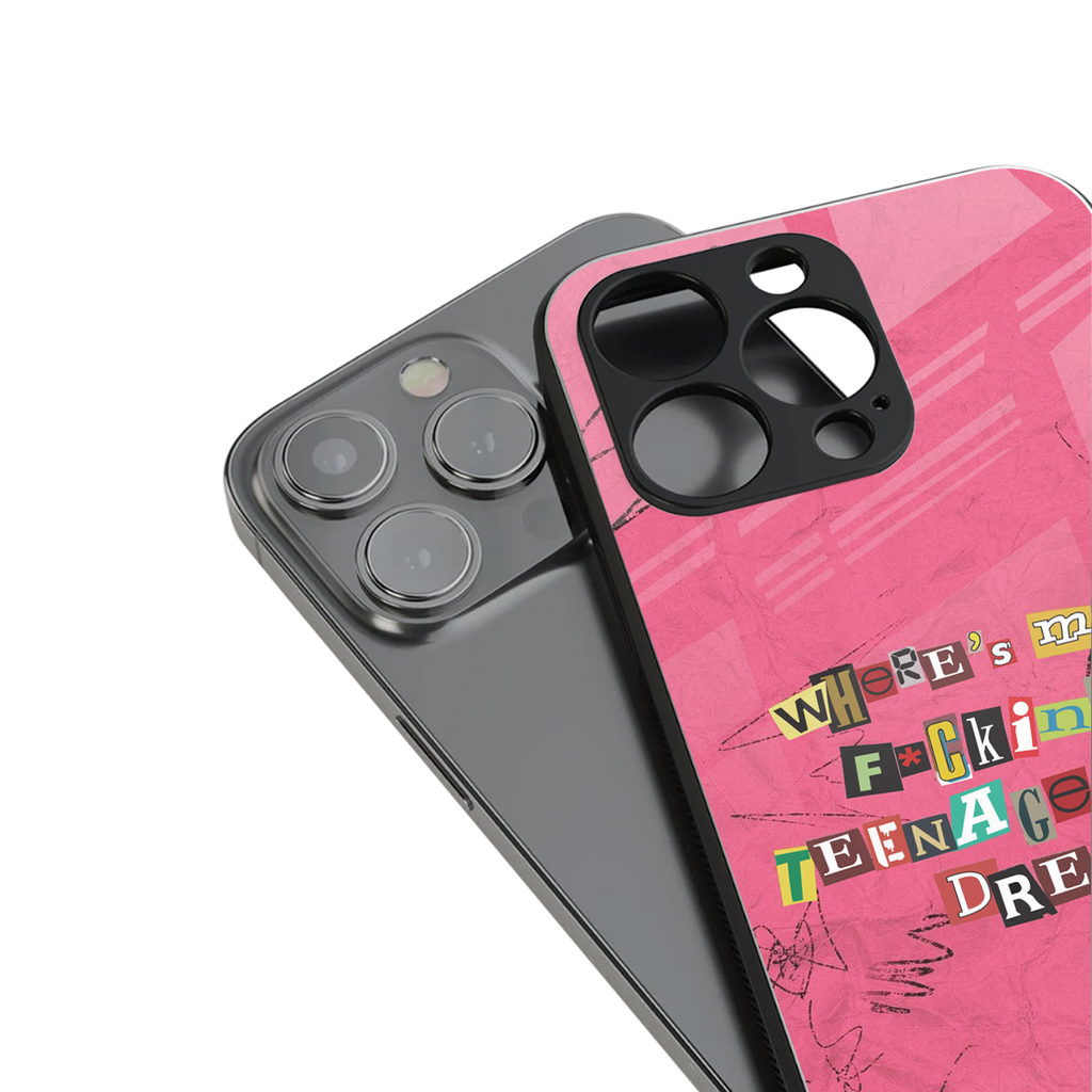 teenage dream back phone cover | glass case for iphone 16 plus