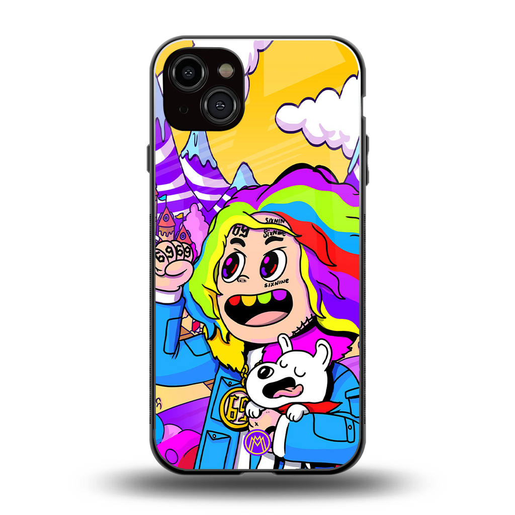 tekashi 6ix9ine back phone cover | glass case for iphone 15 plus