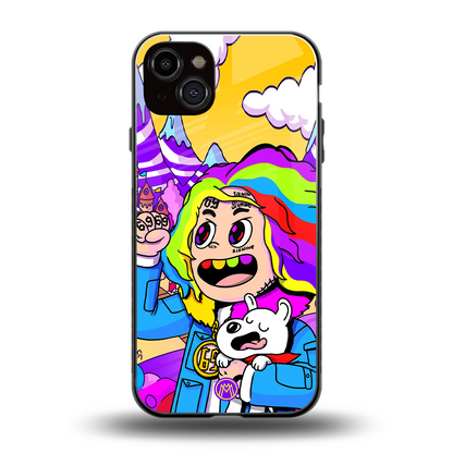 tekashi 6ix9ine back phone cover | glass case for iphone 14 plus