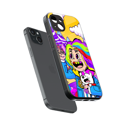tekashi 6ix9ine back phone cover | glass case for iphone 14 plus