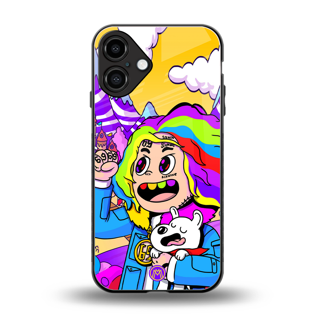 tekashi 6ix9ine back phone cover | glass case for iphone 16 plus