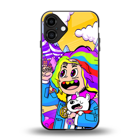 tekashi 6ix9ine back phone cover | glass case for iphone 16 plus