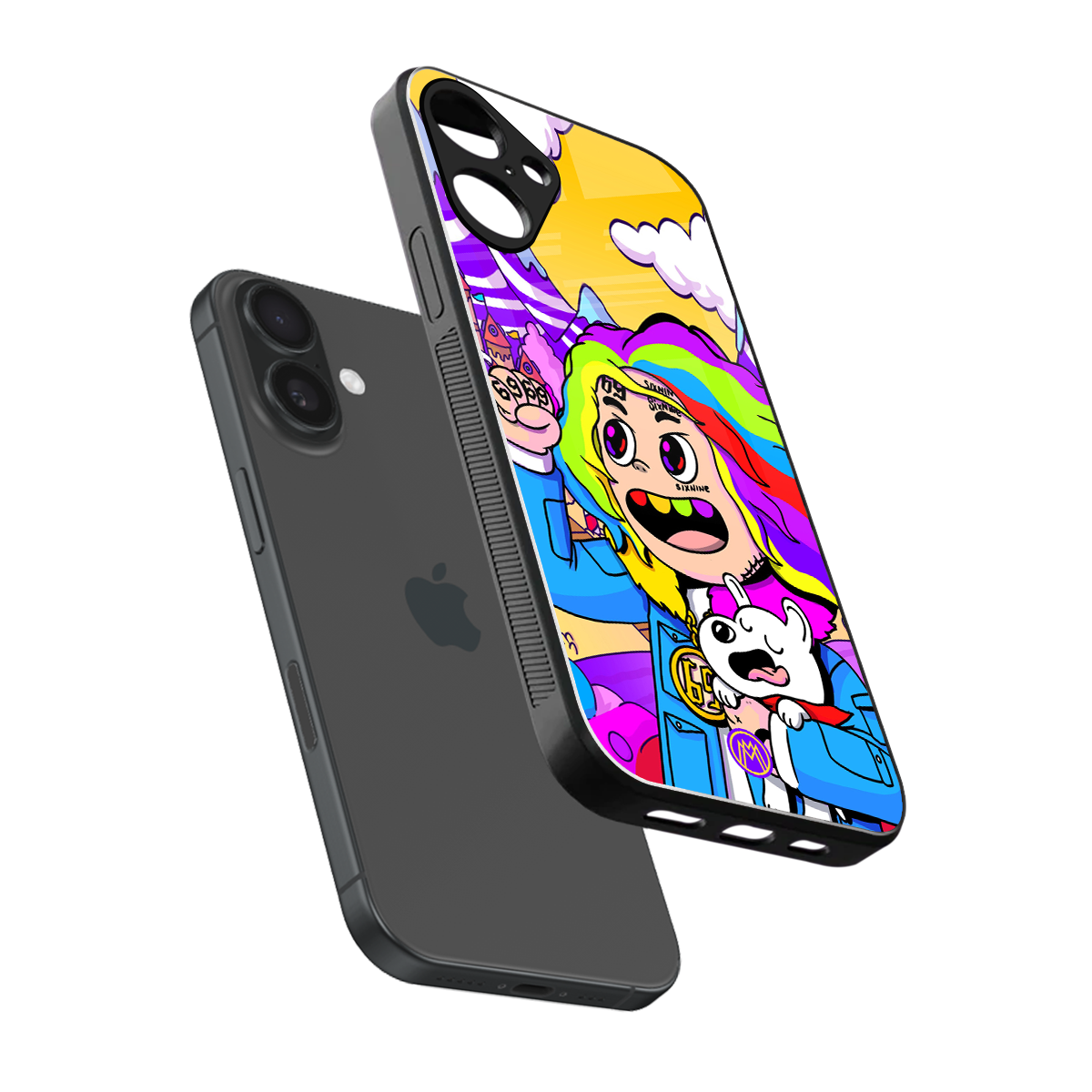 tekashi 6ix9ine back phone cover | glass case for iphone 16 plus