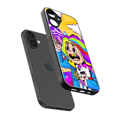 tekashi 6ix9ine back phone cover | glass case for iphone 16 plus