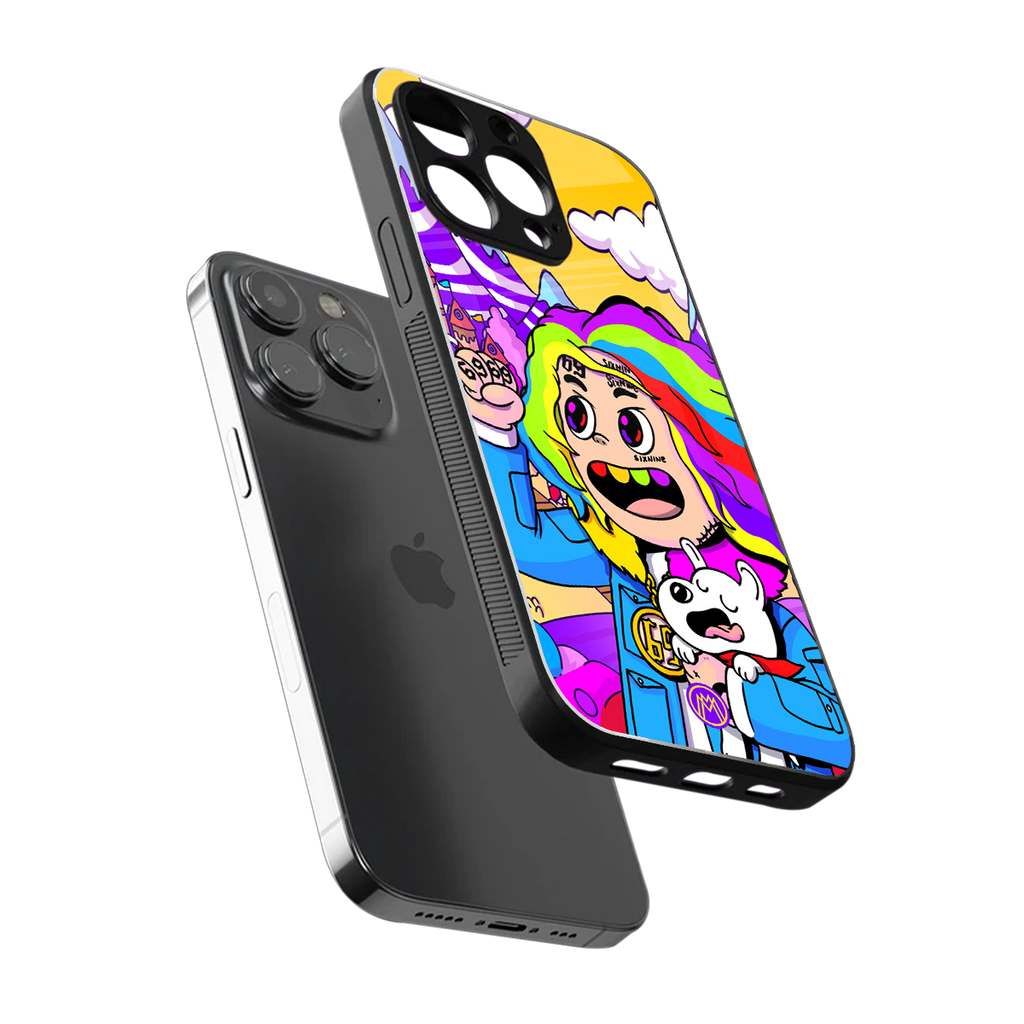 tekashi 6ix9ine back phone cover | glass case for iphone 16 pro max
