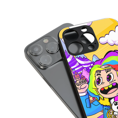 tekashi 6ix9ine back phone cover | glass case for iphone 14 pro max