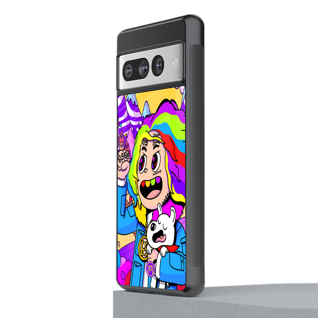 tekashi 6ix9ine back phone cover | glass case for google pixel 7 pro