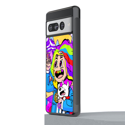 tekashi 6ix9ine back phone cover | glass case for google pixel 7 pro