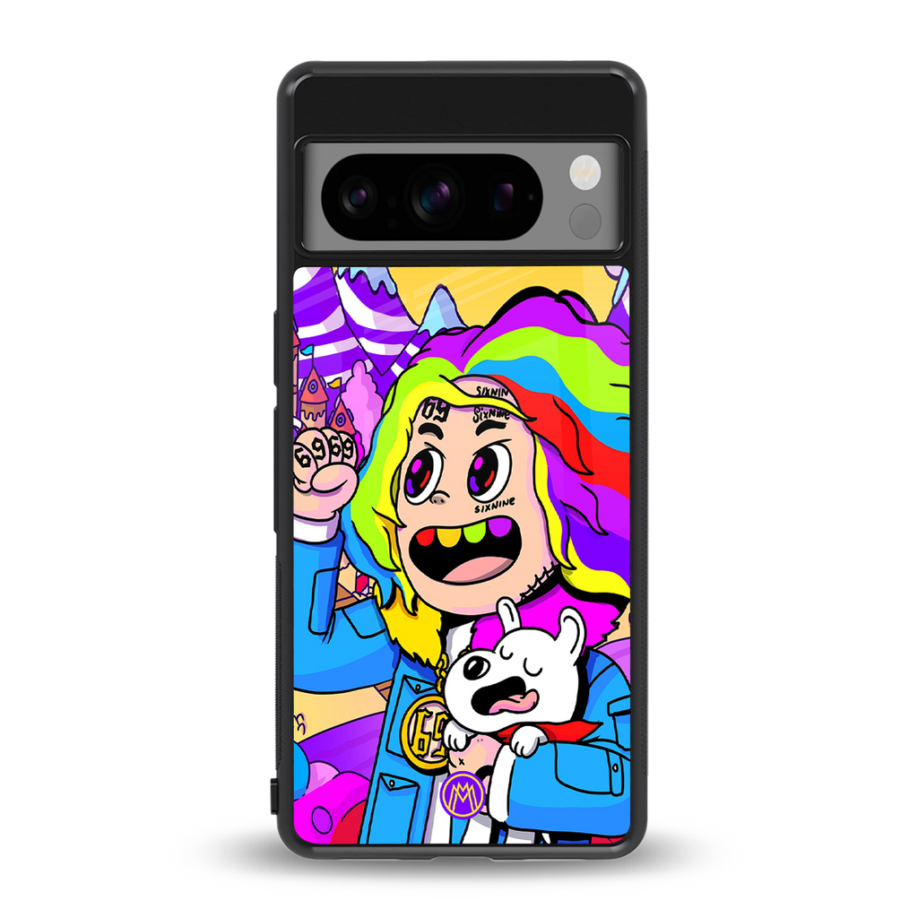 tekashi 6ix9ine back phone cover | glass case for google pixel 8 pro