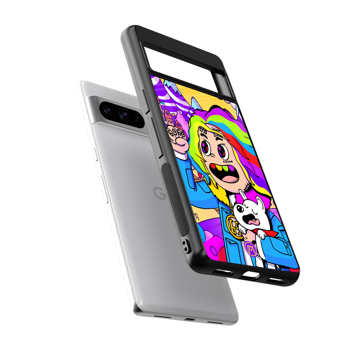 tekashi 6ix9ine back phone cover | glass case for google pixel 8 pro