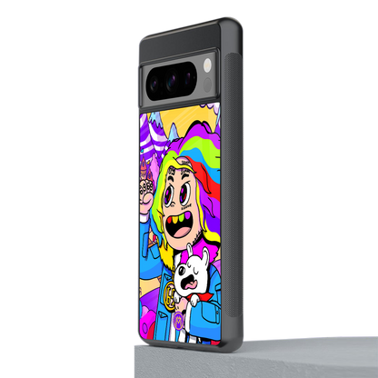 tekashi 6ix9ine back phone cover | glass case for google pixel 8 pro