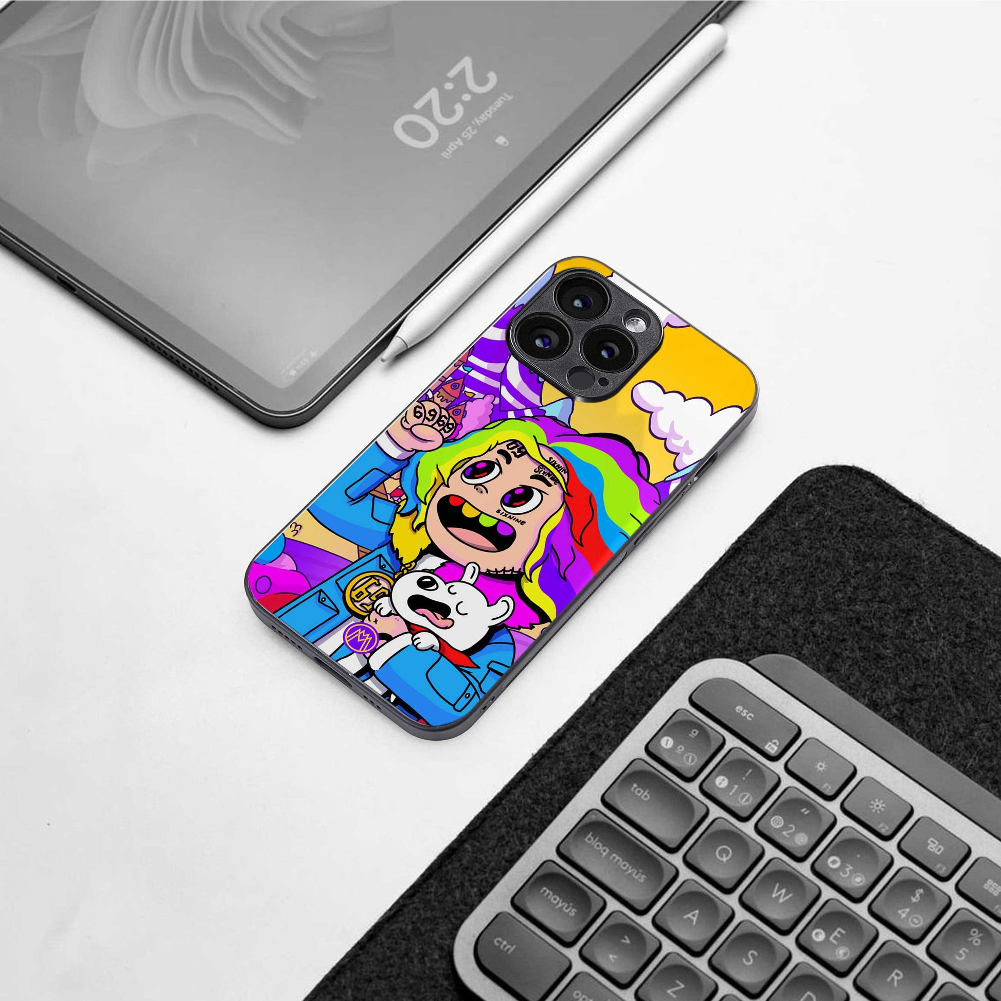 tekashi 6ix9ine back phone cover | glass case for iphone 14 pro max