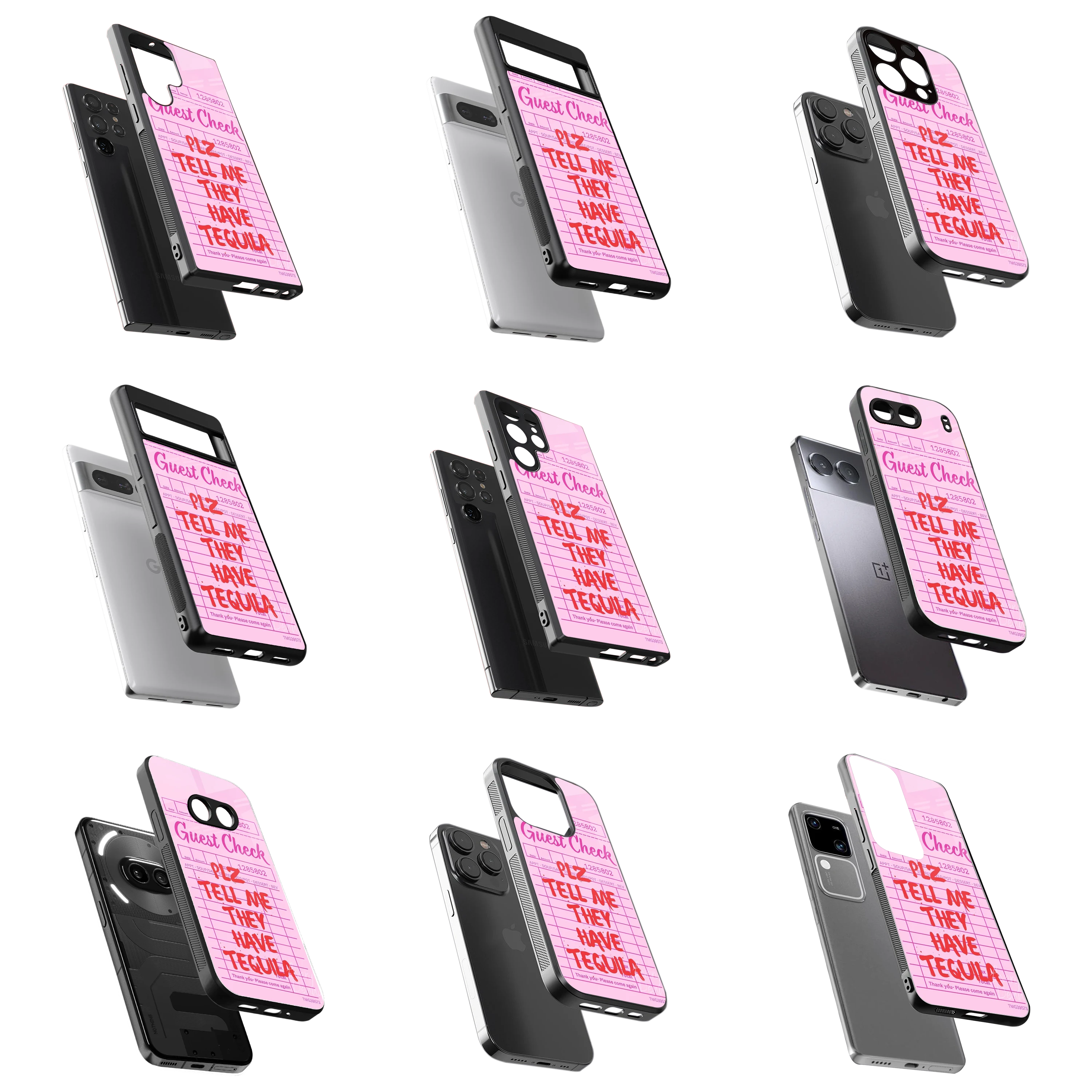 Durable Glass Back Mobile Case for iPhone, Samsung, OnePlus, Google Pixel, Redmi, Vivo, Oppo