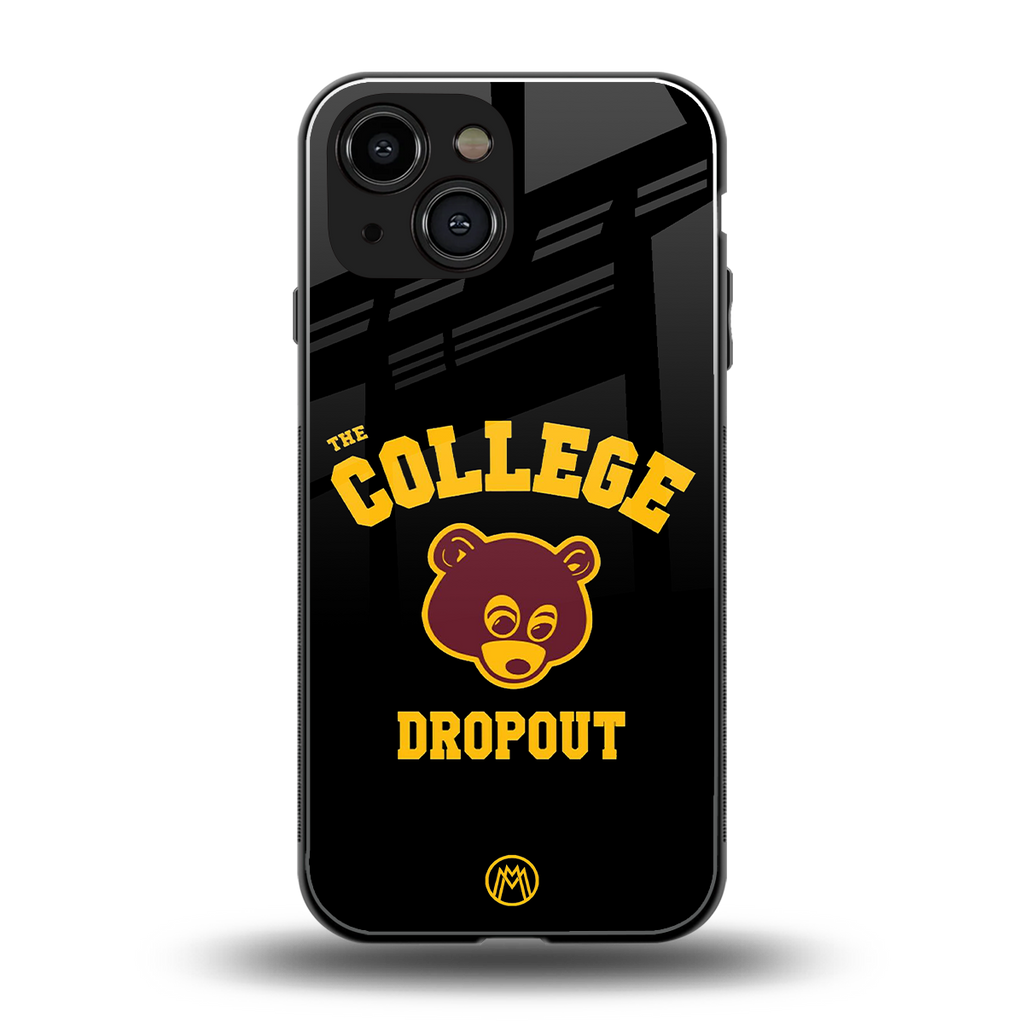 the college dropout back phone cover | glass case for iphone 13 mini