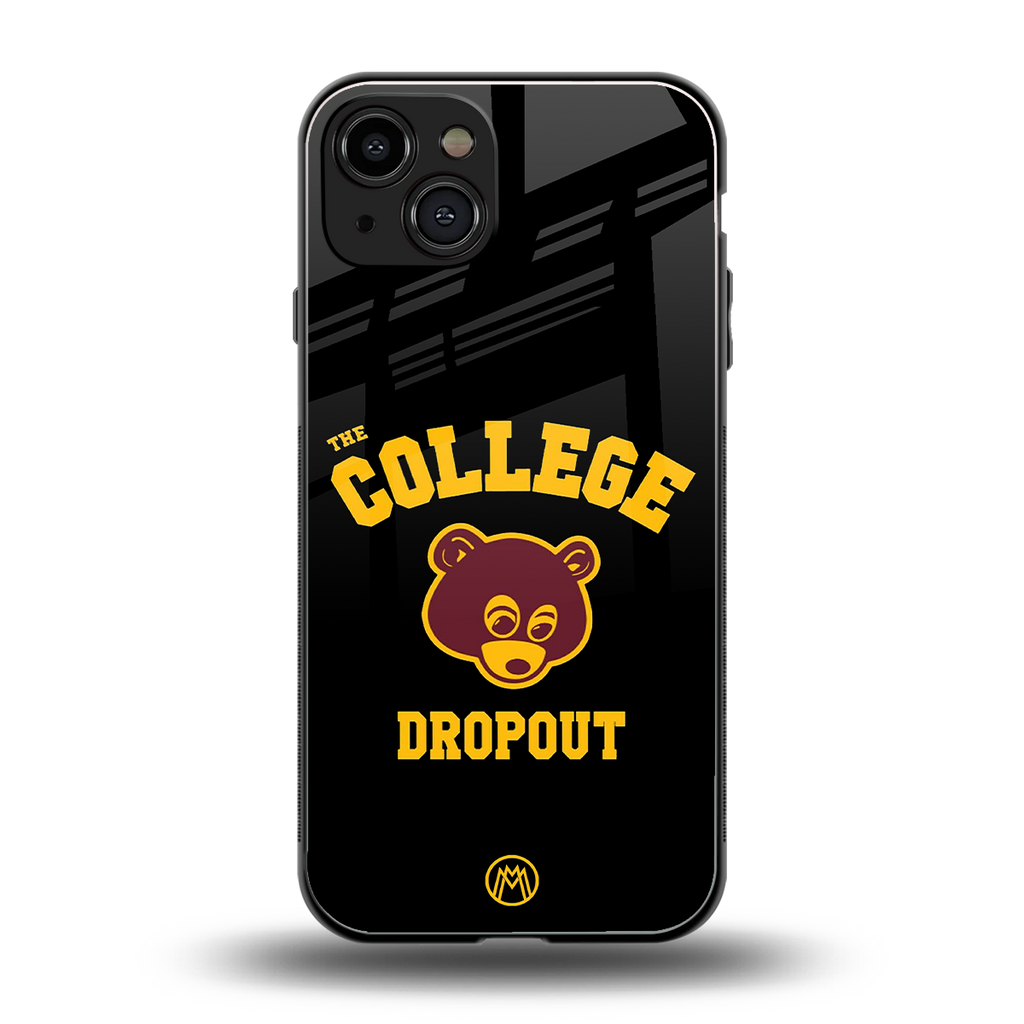 the college dropout back phone cover | glass case for iphone 15