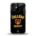the college dropout back phone cover | glass case for iphone 16 plus