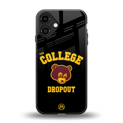 the college dropout back phone cover | glass case for iphone 16 plus