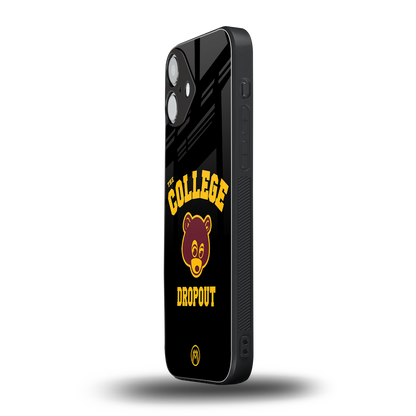 the college dropout back phone cover | glass case for iphone 16 plus