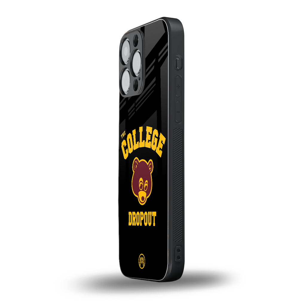 the college dropout back phone cover | glass case for iphone 16 pro max