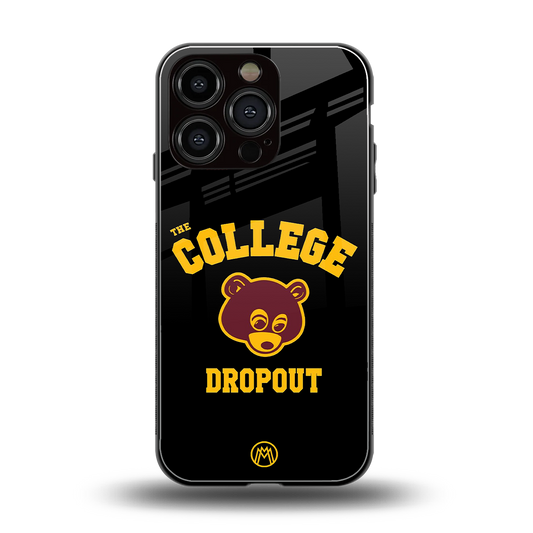 the college dropout back phone cover | glass case for iphone 16 pro