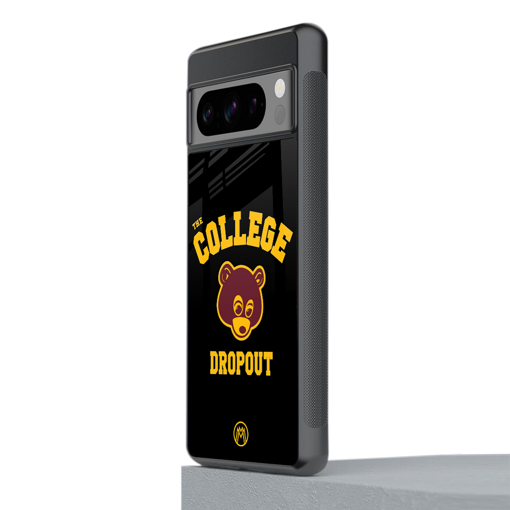 the college dropout back phone cover | glass case for google pixel 8 pro