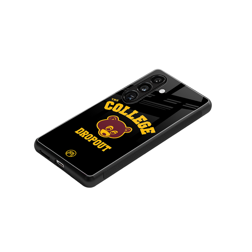 the college dropout back phone cover | glass case for samsung galaxy s25 plus