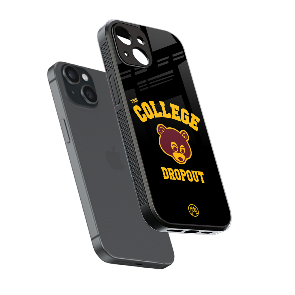 the college dropout back phone cover | glass case for iphone 15